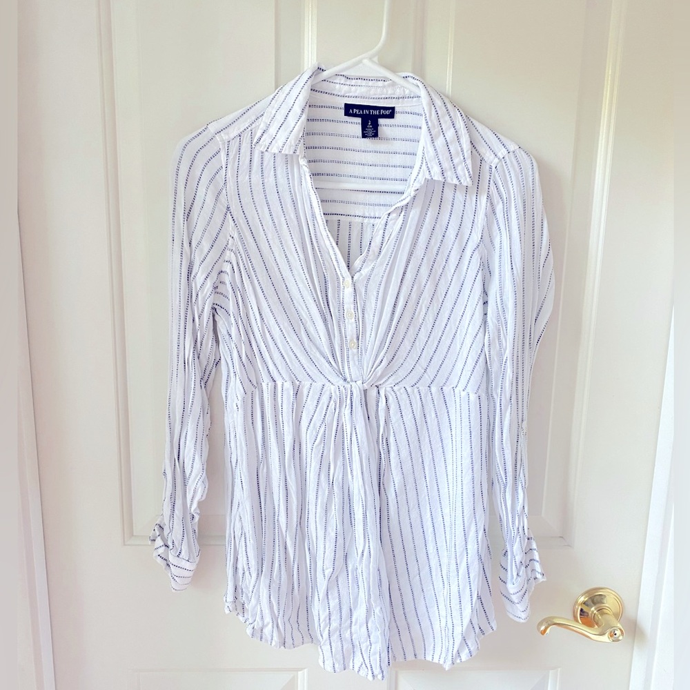 A Pea in the Pod Button-Down Maternity Blouse